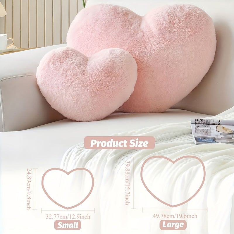 Red Heart Plush Pillow 50cm x 34cm Valentine Gift for Women Soft Machine Washable Polyester - Image 3