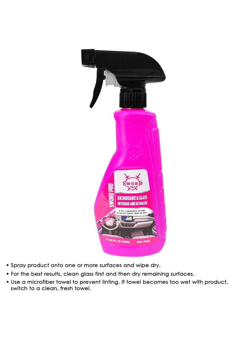 SWORD PRO 2 In 1 Dashboard & Glass Interior Detailer Cleaner 500ML SW-702 - Image 2