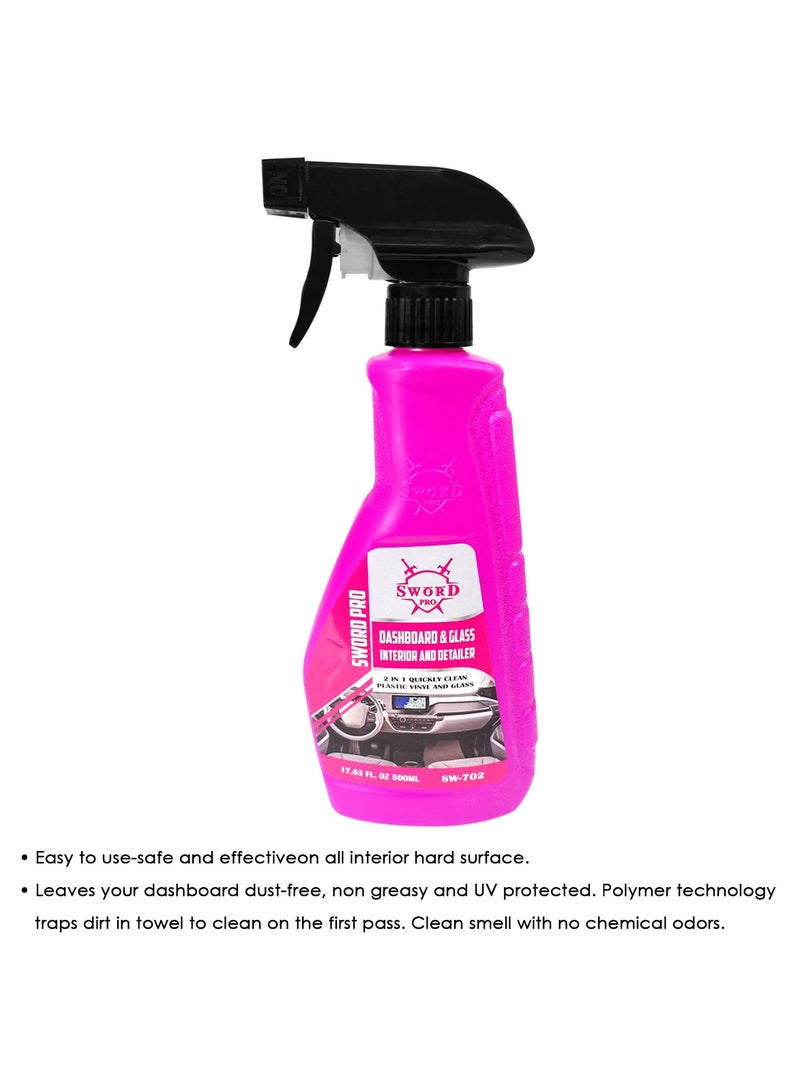 SWORD PRO 2 In 1 Dashboard & Glass Interior Detailer Cleaner 500ML SW-702 - Image 3