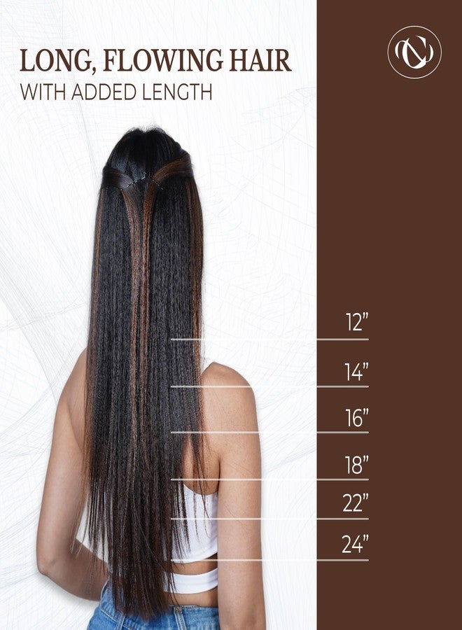 Capilus 100% Indian Natural Human Hair Clip In Color Streaks For Women, Single Clip (16 Inches, Chocolate Brown,2 Pack) - Image 5