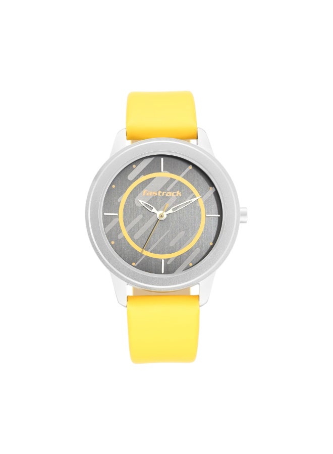 Fastrack Analog Grey Dial Women's Watch-6246SL02/6246SL02 Genuine Leather, Gold Strap - Image 1