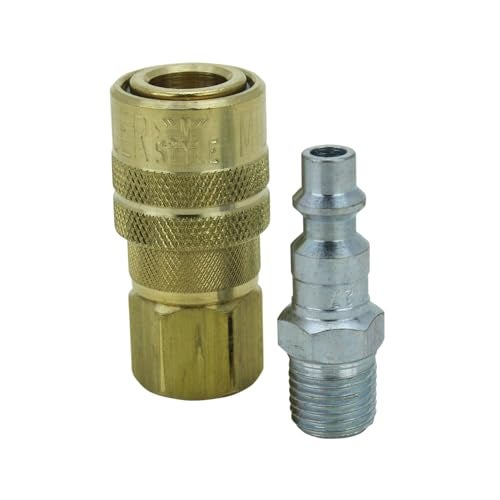 Milton Industrial Air Tool Coupler and Plug Kit, M-STYLE®, 1/4" NPT Air Compressor Quick Connect, S-711 (Pack of 10 Kits) - Image 1