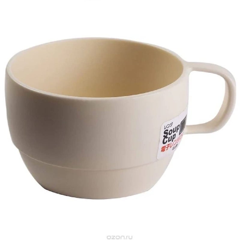 Inomata Japanese Microwavable Soup Mug Unbreakable for Kids Camping Travel Water Tea Coffee Milk Juice Mug 12 ounce BPA Free Non-Toxic Dishwasher Safe Made in Japan,White - Image 1