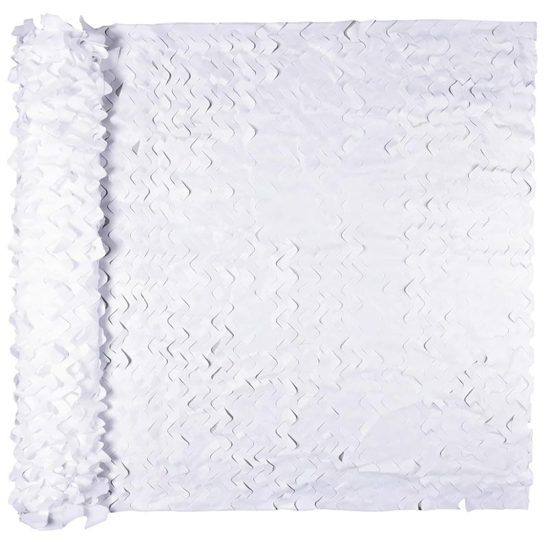 RAISCO 5X15 Feet White Hunting Blind Camo Net Camouflage Nets Military Surplus for Shooting, Party Decoration, Photograph, Vahicle Cover, Sunshade White Color Combination - Image 1