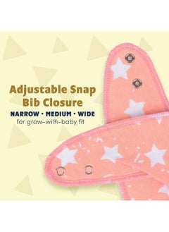 Dodo Babies Dodo Babies Baby triangular cloth bib set - 4 bibs with 2 pacifier clips, pacifier pocket, gift bag - soft, absorbent cotton with polyester backing - for girls 3-24 months  - Image 4