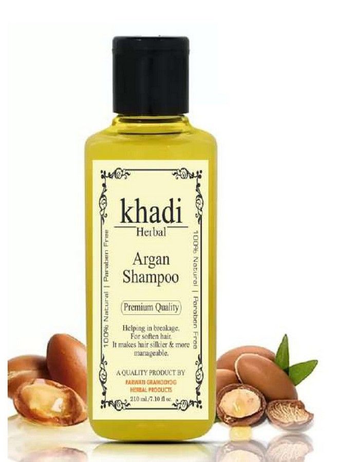 Khadi Herbal Argan Shampoo For Hair Repair And No Frizz No Paraben No Colorants Shampoo (210 Ml) - Image 1
