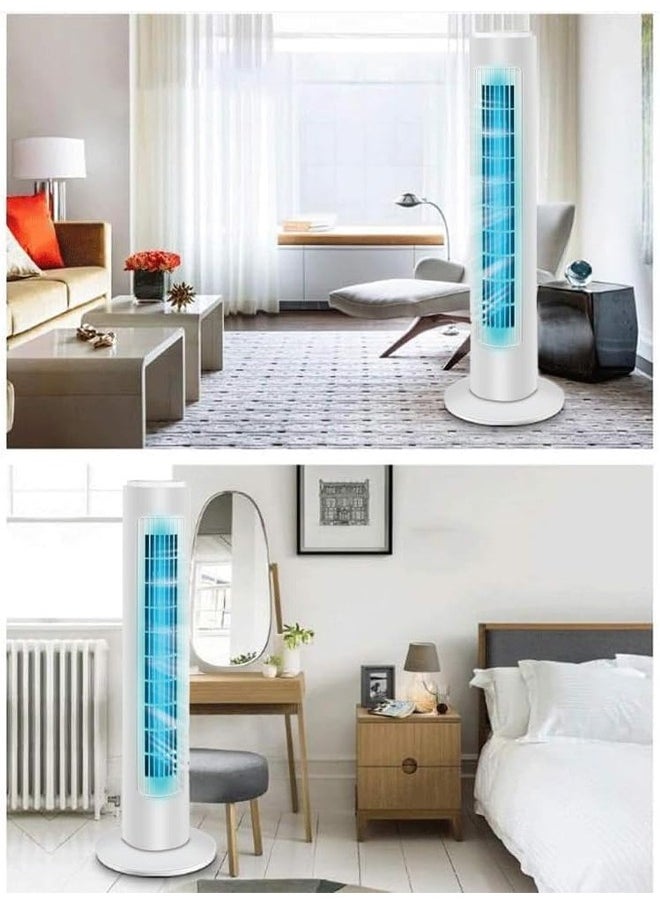 Cady One - Bladeless Oscillating Tower Fan, Portable Quiet Cooling Fan, Electric Standing Floor Fan with 3 Wind Speeds and 3 Modes, 45W Vertical Air Cooler - Image 1