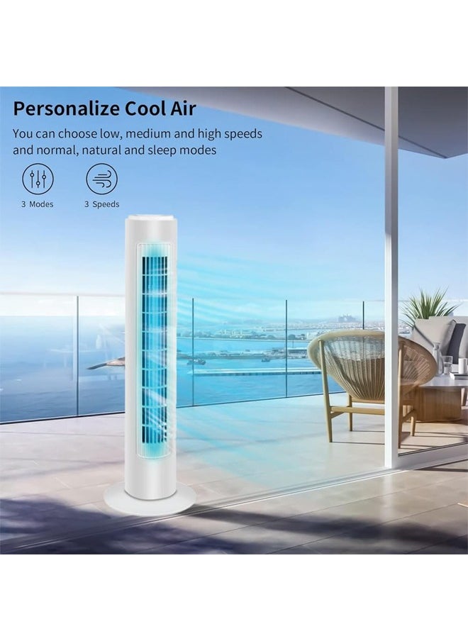 Cady One - Bladeless Oscillating Tower Fan, Portable Quiet Cooling Fan, Electric Standing Floor Fan with 3 Wind Speeds and 3 Modes, 45W Vertical Air Cooler - Image 1