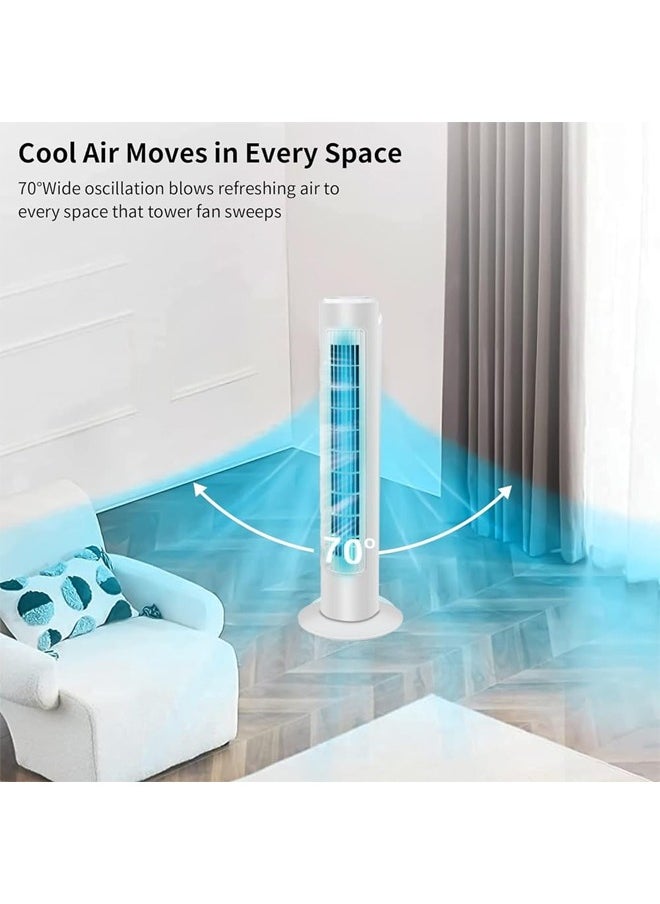 Cady One - Bladeless Oscillating Tower Fan, Portable Quiet Cooling Fan, Electric Standing Floor Fan with 3 Wind Speeds and 3 Modes, 45W Vertical Air Cooler - Image 1