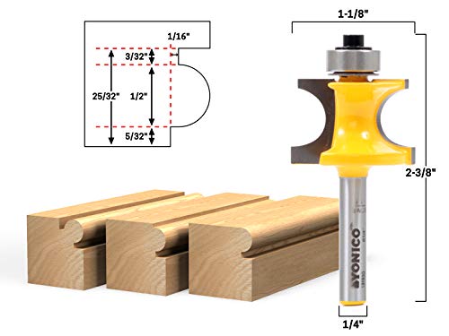 YONICO Router Bits Bullnose Bead 1/2-Inch Bead 1/4-Inch Shank 13193q - Image 2