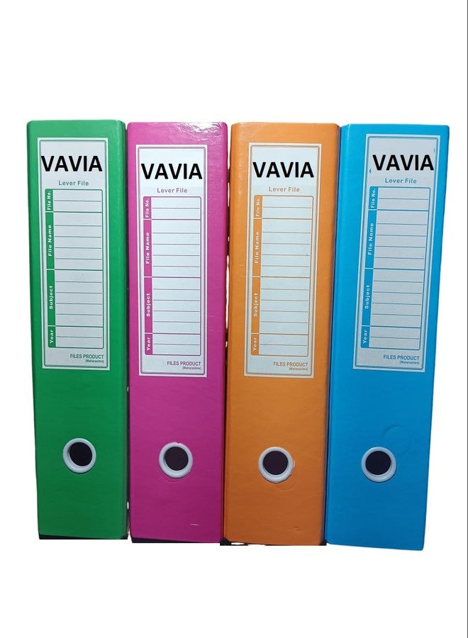 VAVIA Lever Arch Binder Box File Folder, A4 Size, Pack of 4, Multicolour (Multicolour 4 PSC) - Image 1