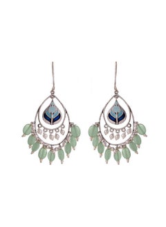 Voylla Silver Brass Bagh E Fiza Green Beads Oxidised toned Pastel Colourful Enamelled Embellished Leaf Design Dangle & Drop Earrings for Women and Girls - pzsku/Z18FC08BF4D0D621C3D45Z/45/_/1738306576/f68f4cc0-e4fa-41fa-a507-307dde63368e