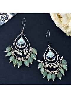 Voylla Silver Brass Bagh E Fiza Green Beads Oxidised toned Pastel Colourful Enamelled Embellished Leaf Design Dangle & Drop Earrings for Women and Girls - pzsku/Z18FC08BF4D0D621C3D45Z/45/_/1738306591/f7c83006-2806-47d0-85cd-77343363ae57