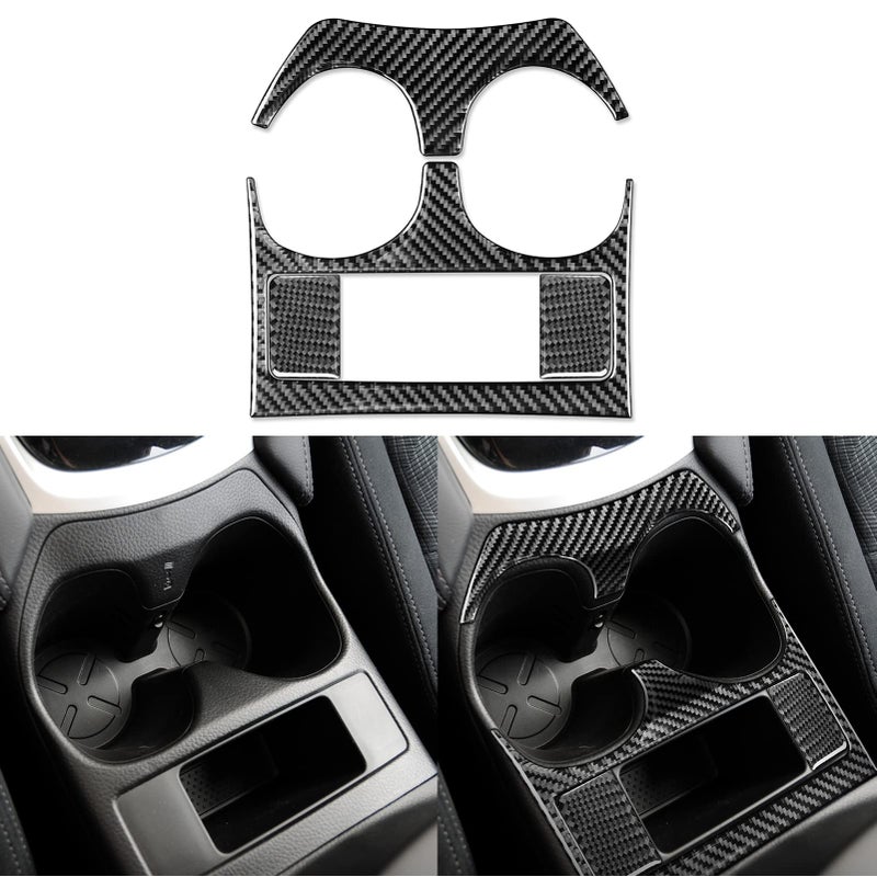 NVCNX Real Premium Carbon Fiber Compatible with Nissan Rogue 20142020 2015 2016 2017 2018 2019 Rogue Sport 20172021 2022 Car Center Console Cup Holder Panel Cover Interior Trim Accessories Black