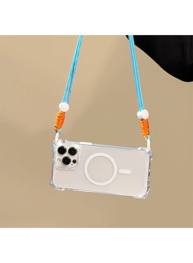 حافظة مغناطيسية شفافة مع حزام رقبة قابل للتعديل لهاتف iPhone 12 Pro مانع للفقدان - Image 4