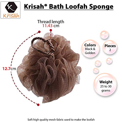 Krisah® Bath Loofah/Luffa/Lofah Sponge - Red & Golden Color(Pack of 2) - Image 2