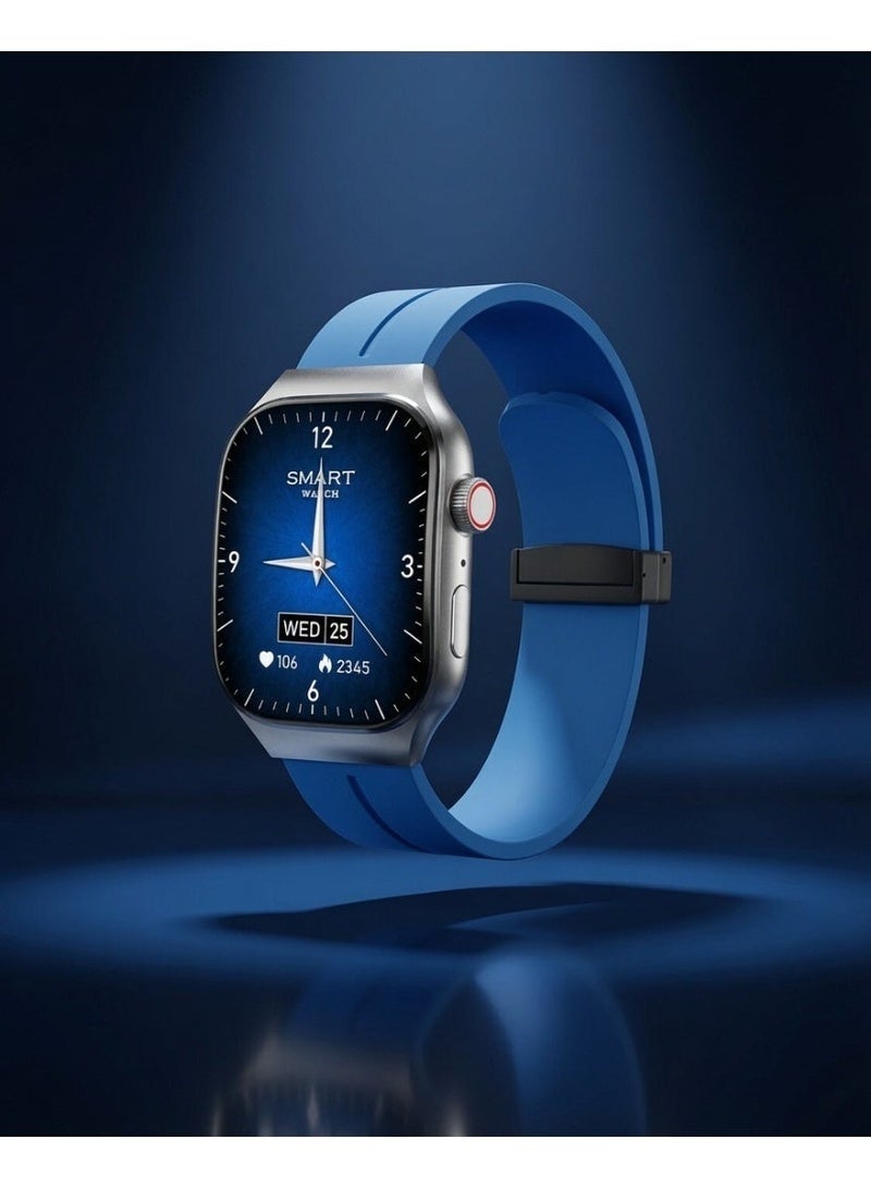 Smartberry A63 Curved Screen Smart Watch, 2.2 Inch HD Full Touch Display, Bluetooth Calling, Heart Rate & Sleep Monitor, Multi-Sport Modes, Blue, for Android iOS - Image 2