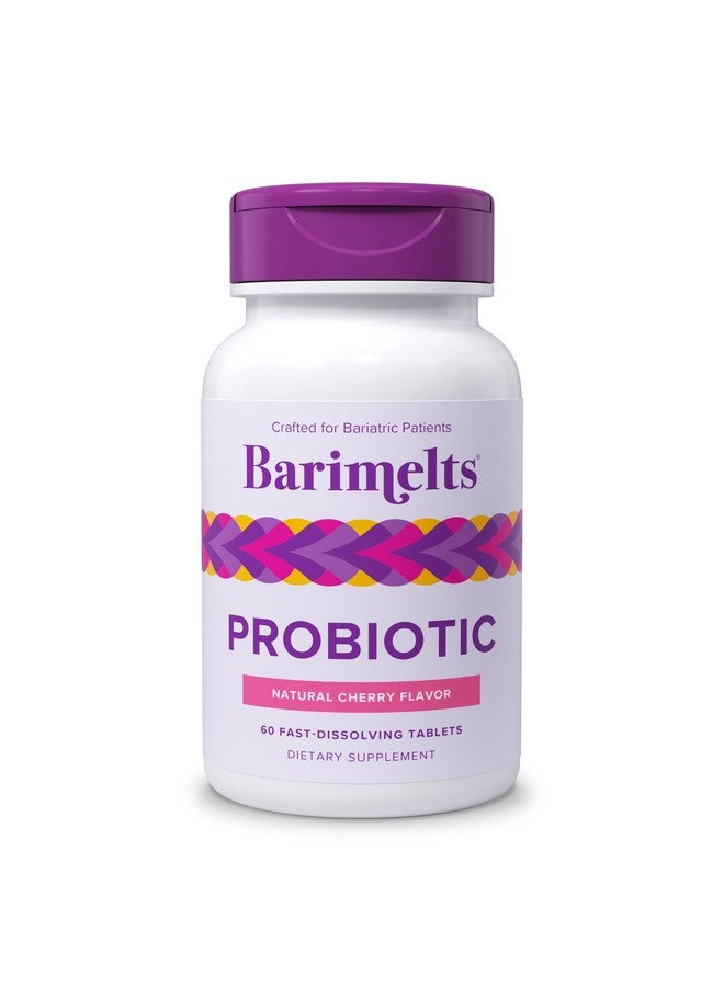 Barimelts Probiotic, 5 Billion CFU - 60 Fast-Dissolving Tablets (2-Month Supply) - Sugar-Free Probiotics for Women, Support Gut Health After Bariatric Surgery, Natural Cherry Flavor - Image 1