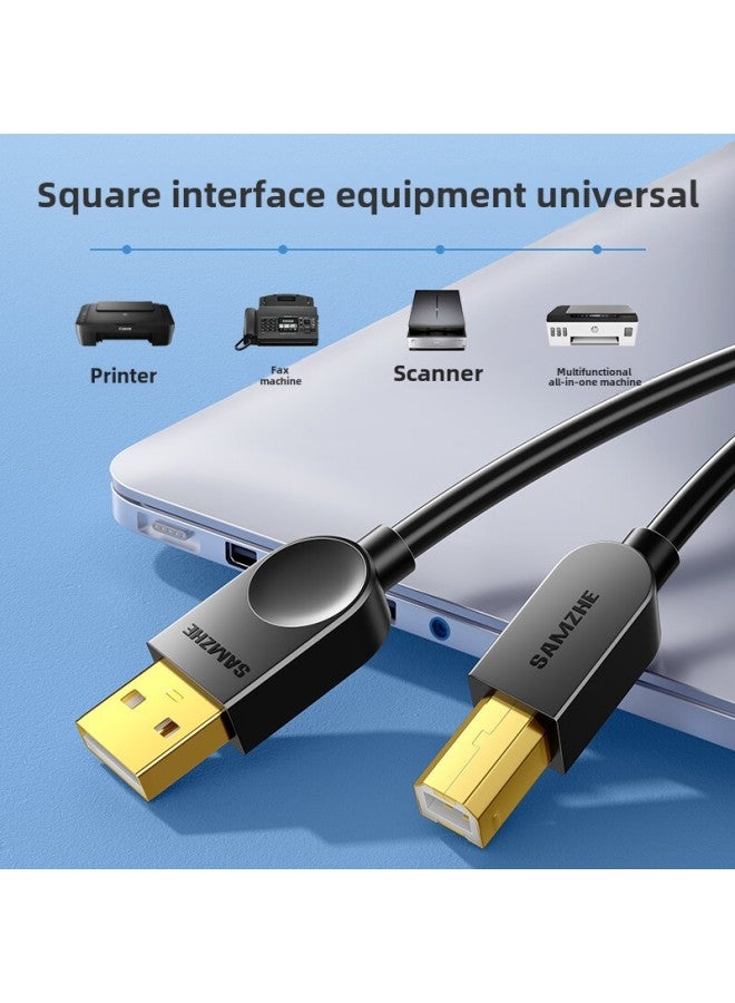 Yamazawa USB Printer Line Usb2.0 Square Data Connection Line AM/BM Supports Epson And Other Printers-Color:Gold-plated Black】★Plug And Play/Play-Line Length:5m - Image 4