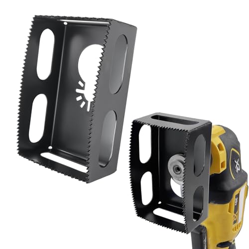 BPOPO Upgrade 1 Pcs Square Slot Cutter Compatible for Dewalt 20V & Milwukee M18 Oscillating Multi-Tool to Cut-in Single Gang Wall Boxes,Outlet Cutter for Drywall,Efficient Carving Tool,Square-Shaped,Black - Image 1
