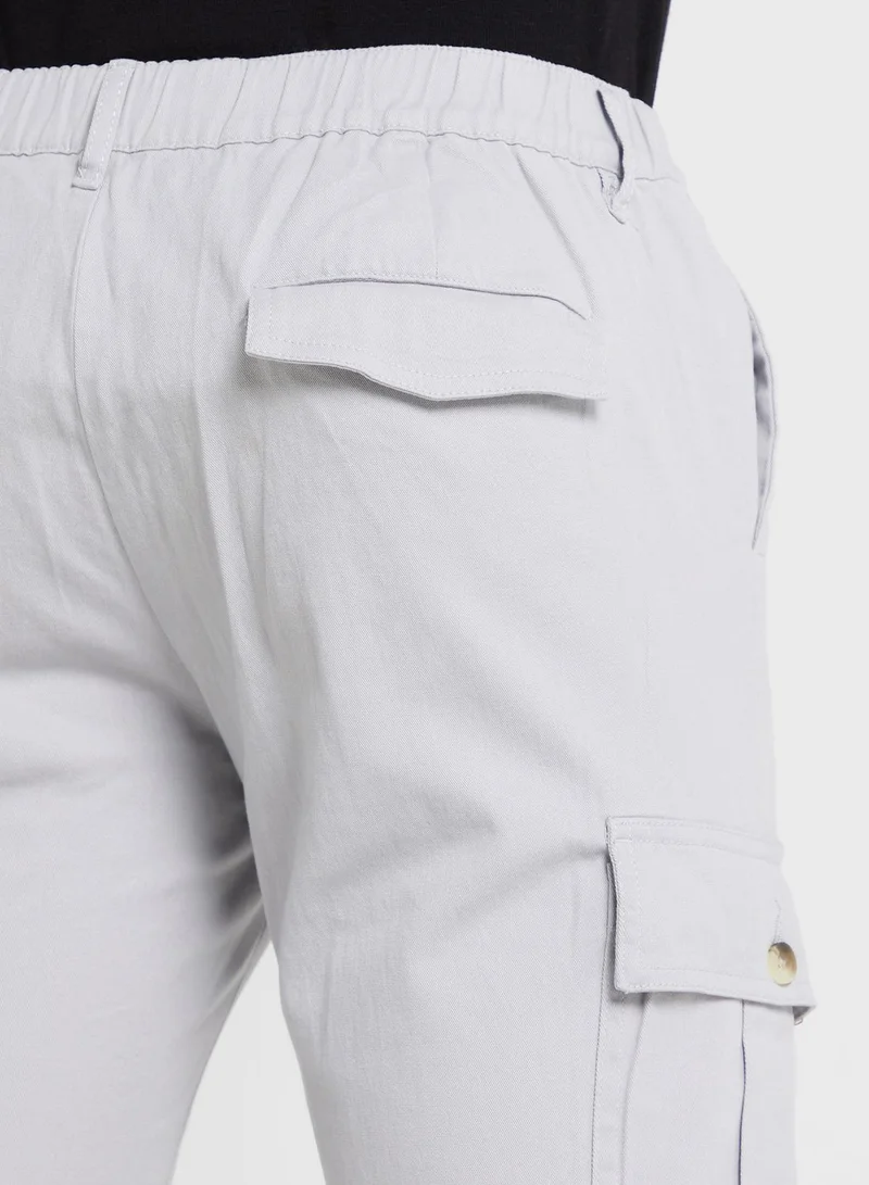 Thomas Scott Thomas Scott Men Comfort Mid-Rise Easy Wash Cargo Trousers