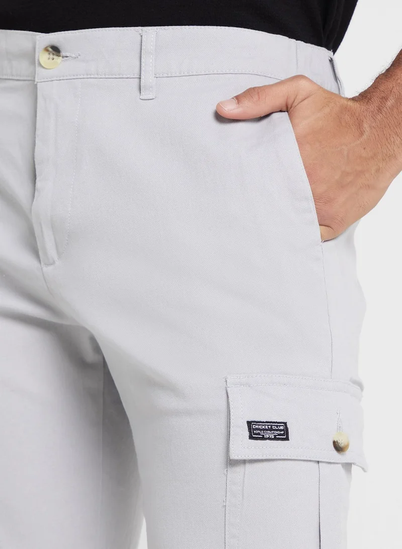 Thomas Scott Thomas Scott Men Comfort Mid-Rise Easy Wash Cargo Trousers