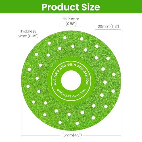 Serplex® 3Pcs Diamond Saw Blades 11.5cm Dia. Multi-Pore Abrasive Disc for Cutting, Polishing, Universal Hard Diamond Saw Blades for Porcelain, Ceramic, Granite, Marble - Image 2