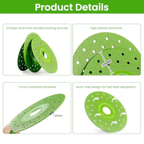 Serplex® 3Pcs Diamond Saw Blades 11.5cm Dia. Multi-Pore Abrasive Disc for Cutting, Polishing, Universal Hard Diamond Saw Blades for Porcelain, Ceramic, Granite, Marble - Image 3