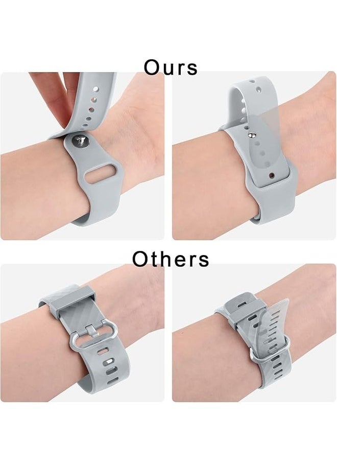 ELTRAZONE Gray Soft Silicone Sport Band for Samsung Galaxy Watch 6 - Replacement Strap for 40mm, 44mm, 43mm, and 47mm Models - Image 3