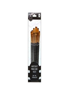 Keep Smiling Keep Smiling  Round Artist Brush Set Black - 6pcs 