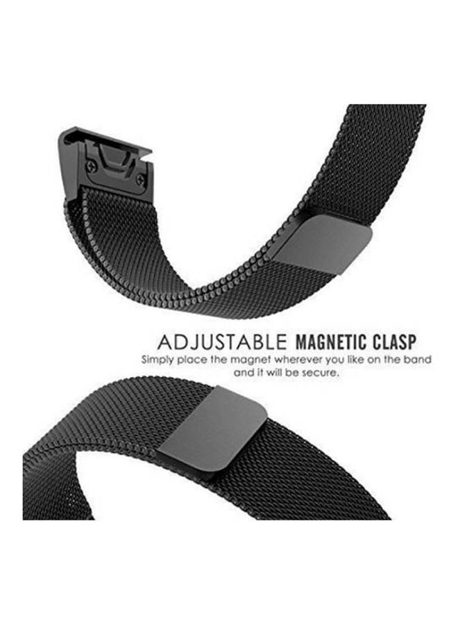 NIBEMINENT Garmin Fenix 5X Premium Strong Magnetic Lock Stainless Steel Smart Watch Band Strap Black - Image 2