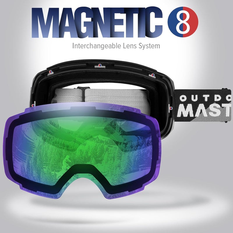 OutdoorMaster Ski Goggles PRO - Frameless, Interchangeable Lens 100% UV400 Protection Snow Goggles for Men & Women - Image 2