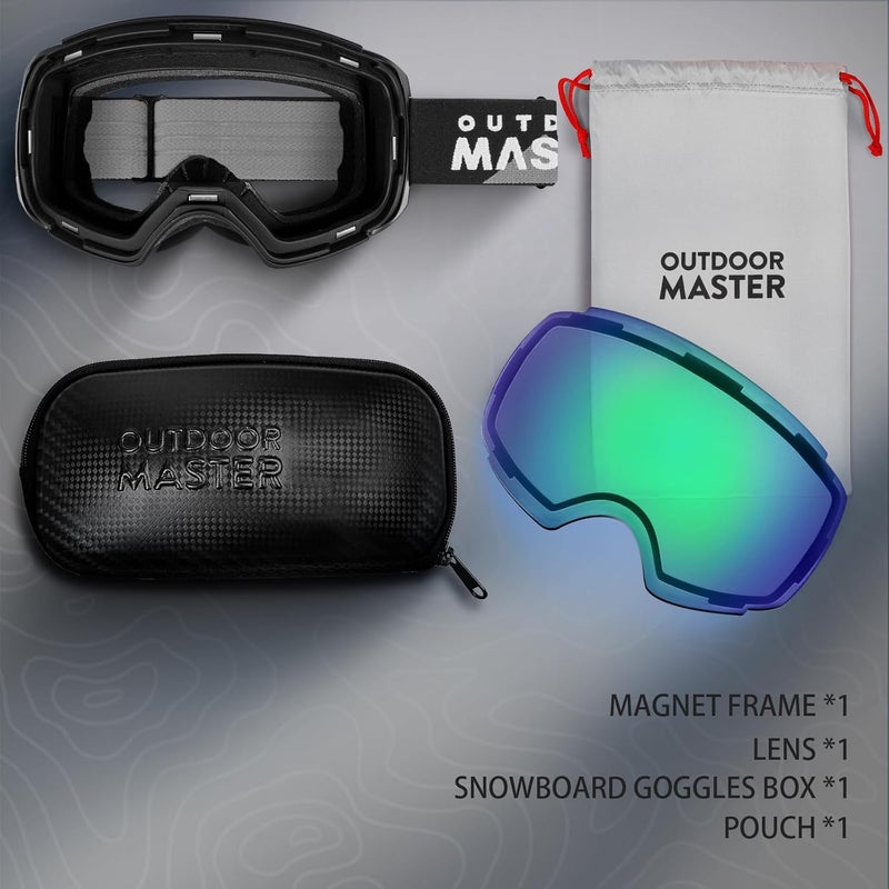 OutdoorMaster Ski Goggles PRO - Frameless, Interchangeable Lens 100% UV400 Protection Snow Goggles for Men & Women - Image 5