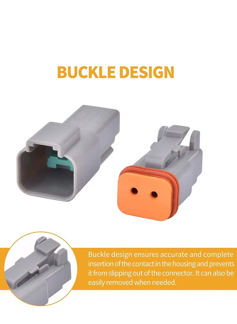 Excefore Electrical Wire Connector Plug, 8 Sets 2 Pin 22-16AWG Waterproof Sealed Auto Gray Male and Female Terminal Connectors for Motorcycle, Truck, Car, Boats, Scooter  - Image 3