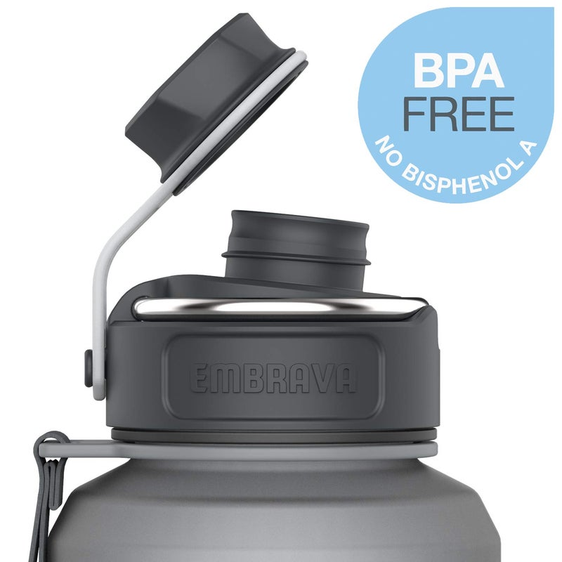 Embrava 40oz Water Bottle - Large with Travel Carry Ring - Wide Leak Proof Drink Spout - Heavy-Duty, BPA & BPS Free Tritan Plastic - Best for Sports, Hiking, Gym, Men & Women - Image 3