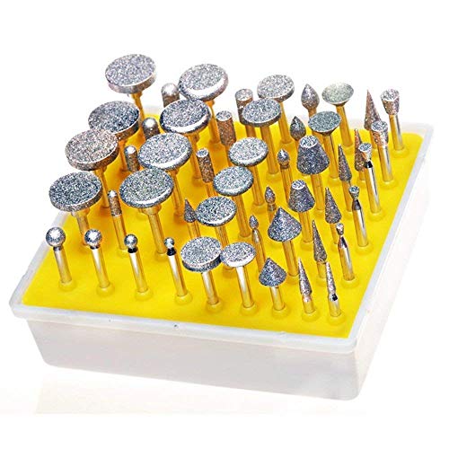 YEEZUGO 50pcs Diamond Coated Grinding Head Grinding Burrs Set for Dremel Rotary Tool … - Image 1