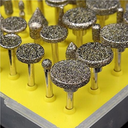 YEEZUGO 50pcs Diamond Coated Grinding Head Grinding Burrs Set for Dremel Rotary Tool … - Image 3