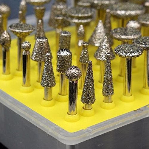 YEEZUGO 50pcs Diamond Coated Grinding Head Grinding Burrs Set for Dremel Rotary Tool … - Image 4