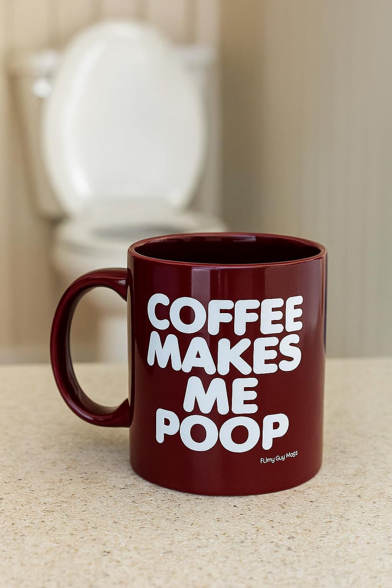 Funny Guy Mugs Coffee Makes Me Poop Ceramic Coffee Mug - 11oz - Ideal Funny Coffee Mug for Women and Men - Hilarious Novelty Coffee Cup with Witty Sayings - Image 2