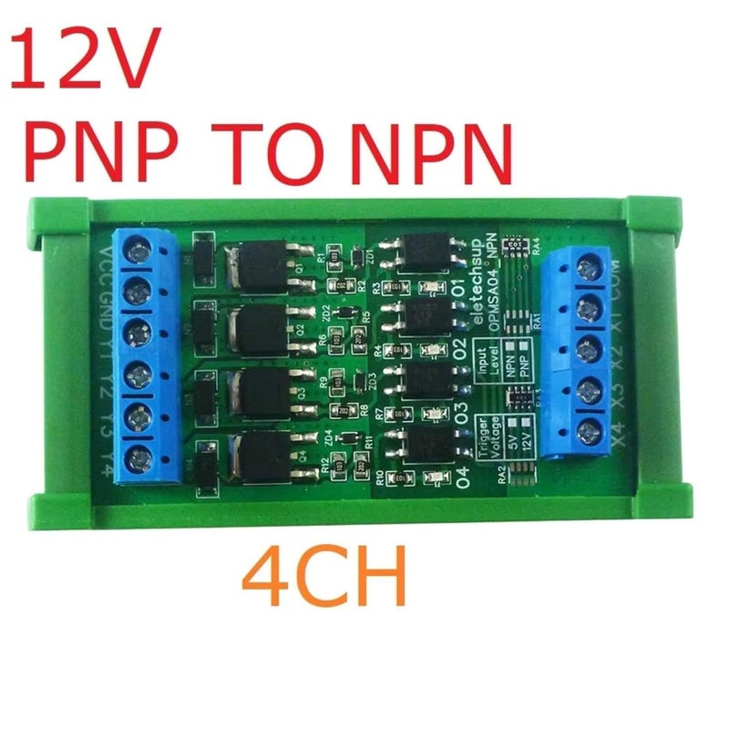 4CH PNP NPN 12V PLC Signal Amplifier Module With Shell Din Rail Mount Isolation MOS Tube Digital Logic Level Converter DC 3 3 5 24V - Image 3