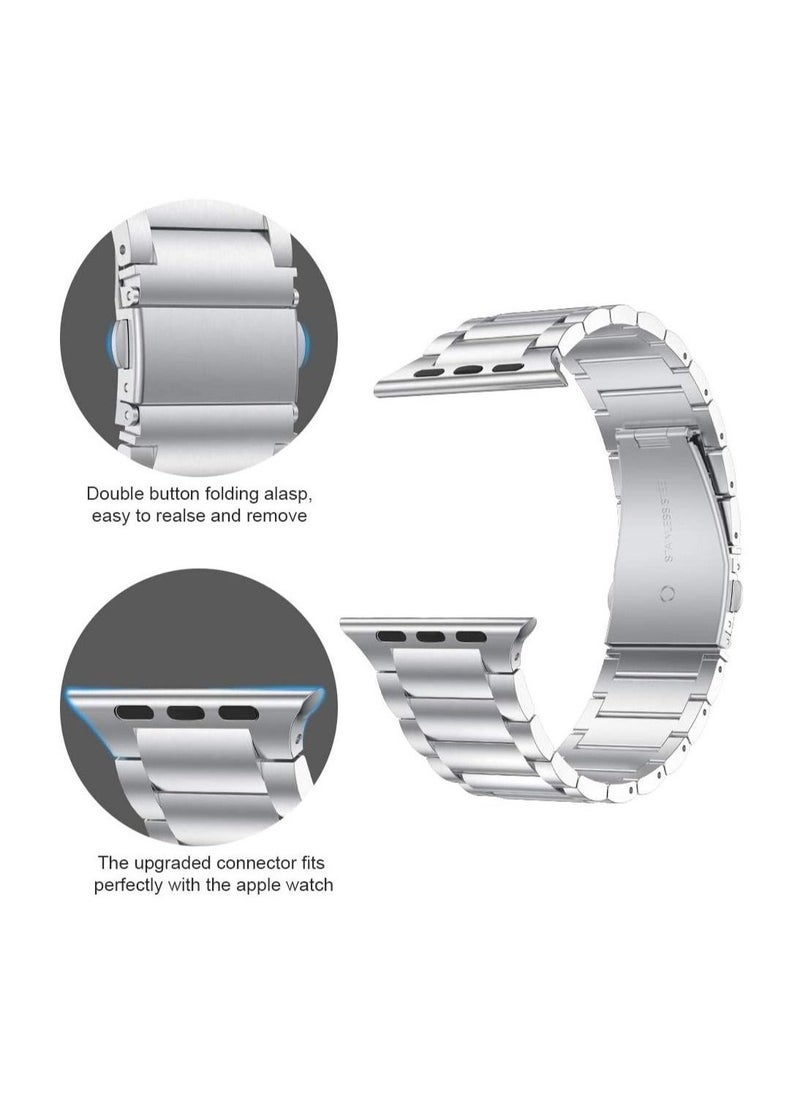 Stainless Steel Strap Metal Bracelet for Apple Watch Series 6/5/4/3/2/SE - 38/40 mm - Image 3