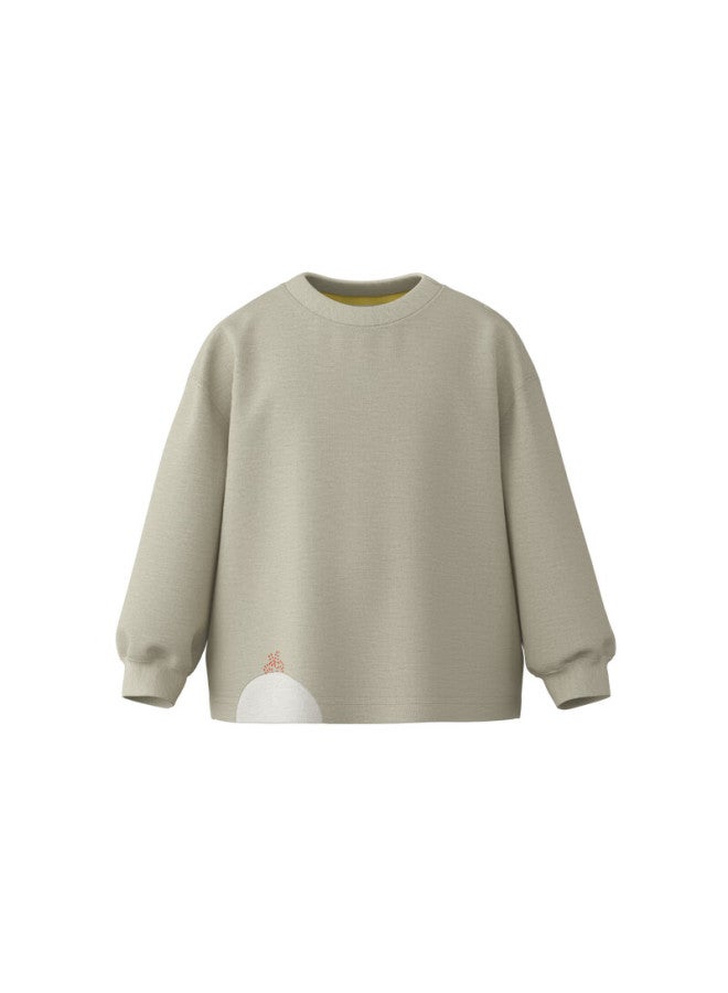 Papapapa Autumn New Children's Long Sleeve T-shirt Uni Cotton Breathable Basic Top Green 130 - Image 3