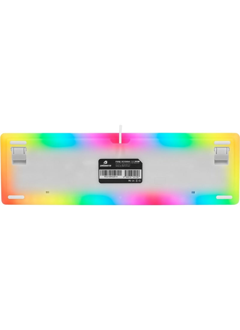 GameBooster - G918 Fire Storm RGB Red Switch White Mechanical Gaming Keyboard - Image 1