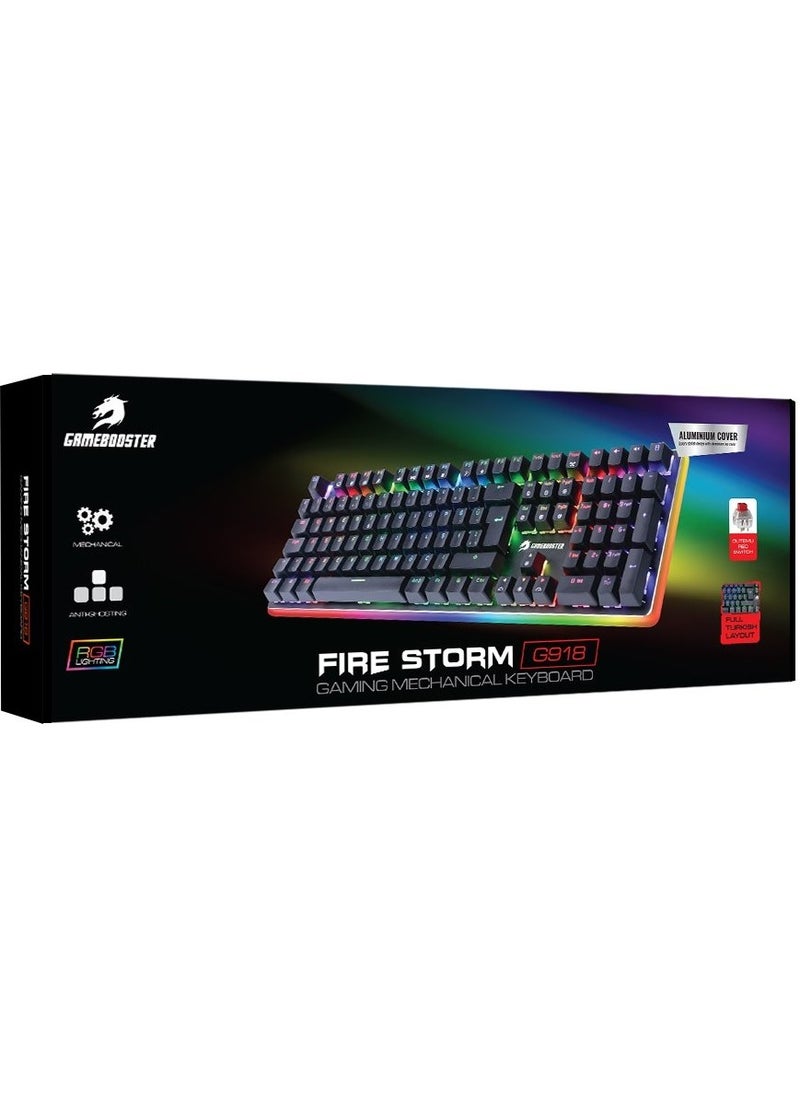 GameBooster - G918 Fire Storm RGB Red Switch White Mechanical Gaming Keyboard - Image 1