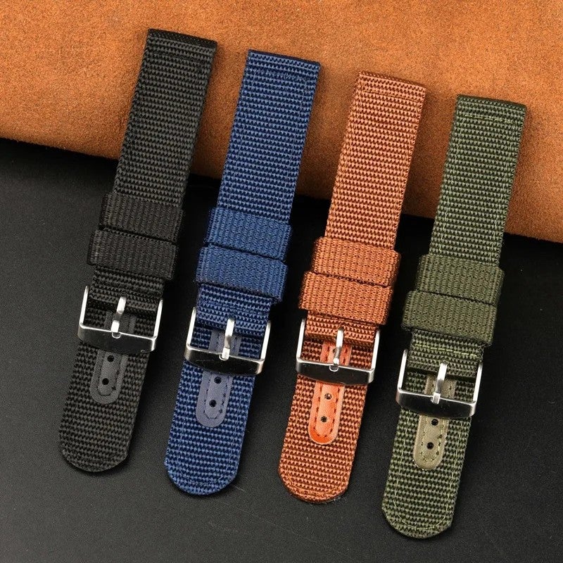 Bluejw Replacement Color Two-Piece Premium Nylon Sport Smart Watch Band Strap for Men – Compatible with 18mm, 20mm, 22mm, 24mm Watches – Easy to Replace the Watch Strap - Image 2
