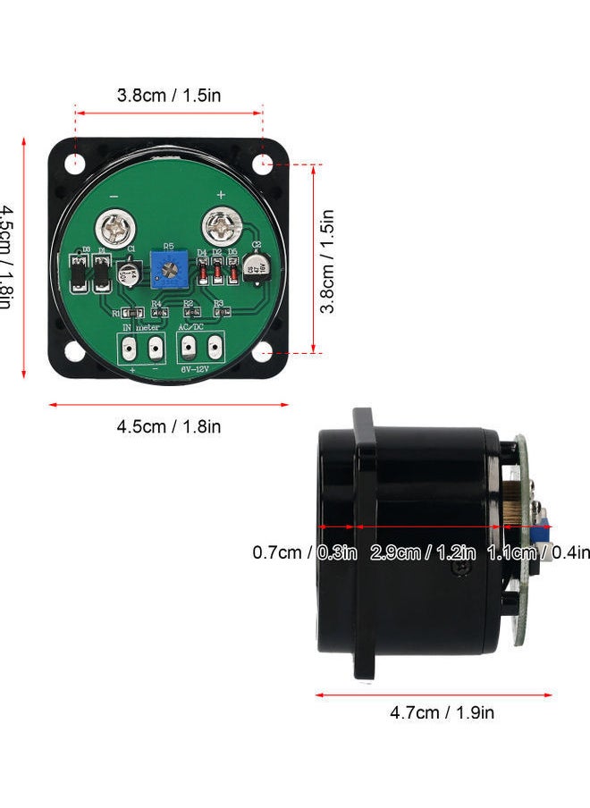 NIBEMINENT 2-Piece Portable DB VU Meter With Driver Board Yellow/Black 11.5x5.5x6cm  - Image 2