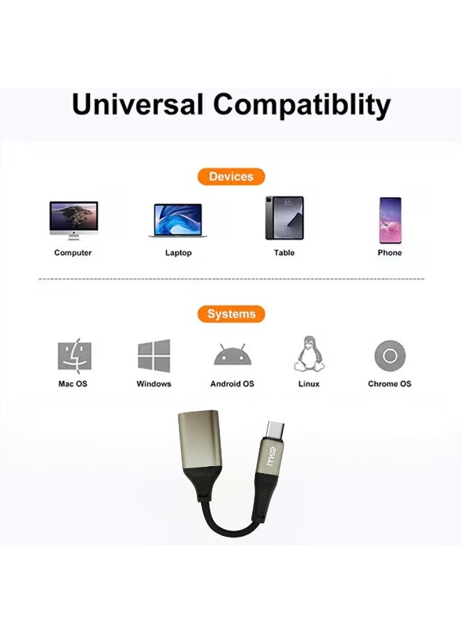 آیمی كابل محول من النوع C إلى USB 2.0 OTG (IM-231)، موصل نقل بيانات عالي السرعة من سبائك الألومنيوم المضفر بطول 0.12 متر، متين ومقاوم للحرارة، متوافق مع أجهزة الكمبيوتر المحمولة والكمبيوتر اللوحي والهواتف الذكية وأجهزة Mac OS وWindows وAndroid وLinux وChrome OS - Image 5