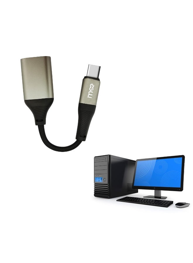 آیمی كابل محول من النوع C إلى USB 2.0 OTG (IM-231)، موصل نقل بيانات عالي السرعة من سبائك الألومنيوم المضفر بطول 0.12 متر، متين ومقاوم للحرارة، متوافق مع أجهزة الكمبيوتر المحمولة والكمبيوتر اللوحي والهواتف الذكية وأجهزة Mac OS وWindows وAndroid وLinux وChrome OS - Image 3