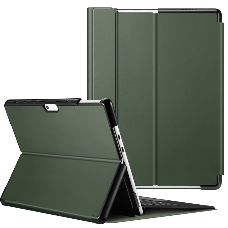 Fintie Case for 13 Inch Microsoft Surface Pro 11/10/9 - Multiple Angle Viewing Hard Shell Slim Portfolio Cover Compatible with Type Cover Keyboard, Alpine Green - Image 1