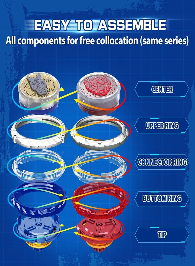 INFINITY NADO Battling Toys, Battle Set for 8-12 with Spinning Top & Sword Launcher, Metal battling Game top for Boys and Girls Age 5+, Fury Wave Dragon, Sapphire Blue - Image 4